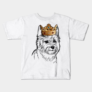 Cairn Terrier Dog King Queen Wearing Crown Kids T-Shirt